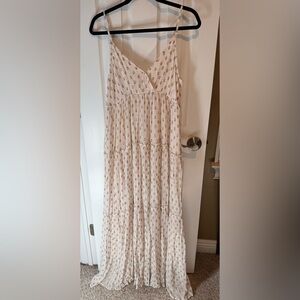En Creme Cream Patterned Maxi Dress